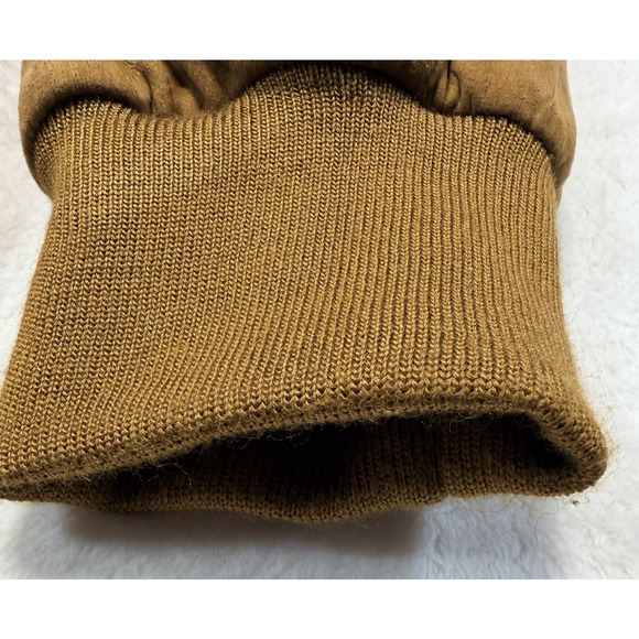 Bugatti Suede Bomber Jacket SZ L Fawn Camel Heritage Tailoring Tan Leather Coat - Picture 2 of 12